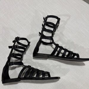 Jeffrey Campbell Black Gladiator Sandals